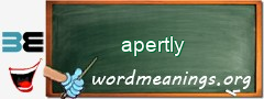 WordMeaning blackboard for apertly